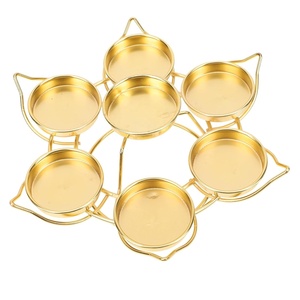 Design exquis fabriqué à la main bougeoir doré multi-tête bougeoirs Table à manger décoratif luxe éclairage décor - Product Image 5