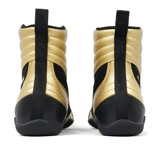 Zapatos de Boxeo de Caña Alta Negros y Rojos de Cuero con Cierre de Velcro Transpirables Unisex para Adultos Entrenamiento de Artes Marciales Personalizables - Product Image 4