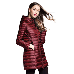 Doudoune longue d'hiver ultra légère et chaude pour femme, manteau décontracté, doudoune matelassée grande taille à capuche pour femme - Product Image 1