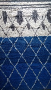 Tapis marocain tissé à la main à poils longs, antidérapant, rembourré, 100% laine, velours pelucheux, motif géométrique, pour chambre adulte, salon, canapé - Product Image 6