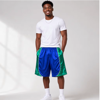 Shorts brillants personnalisés pour hommes, coupe ample oversize, shorts unisexes streetwear, shorts brillants à empiècements colorés