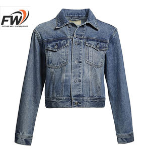 Chaquetas de invierno OEM más vendidas para mujer, chaqueta vaquera negra, chaqueta vaquera de alta calidad a precio económico, chaqueta vaquera lisa de invierno. - Product Image 5