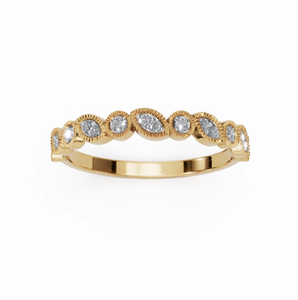 Anillo de Oro Genuino con Diamantes 9k 14k 18k Oro Blanco, Rosa y Amarillo Joyería Fina Minimalista Anillo Apilable Regalo de Boda para Ella Clásico - Product Image 1