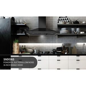 Cappa aspirante da parete nera da 36 pollici in acciaio inossidabile nero per cucina - Product Image 2
