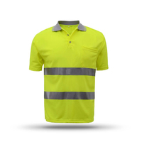 Camiseta Polo de Seguridad de Poliéster, Ropa de Trabajo de Alta Visibilidad Personalizada, Manga Corta, Secado Rápido, Reflectante y Transpirable