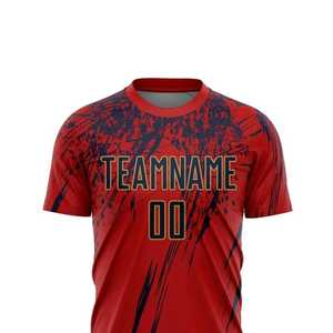 Conjunto de Camiseta de Fútbol Sublimada Personalizada para Hombre, Manga Corta Roja, Absorbe la Humedad, Ajuste Atlético para Todas las Temporadas, Nombre del Equipo Impreso - Product Image 4