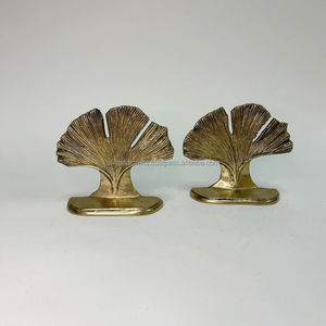 Wabi Sabi Design Metal Sculptural Brass <b>Bookends</b> with Antique Weathered Finish – A Stylish and Sturdy Book Holder for Home - Product Image 3