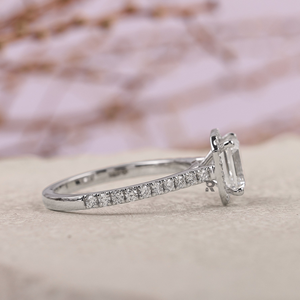 Anillo de Compromiso y Boda Minimalista para Mujer Henssy Asscher Halo, Oro 10K/14K/18K, Diamante Cultivado en Laboratorio de 1-5CT, Color D, VS1, Corte EX, Certificado IGI - Product Image 3