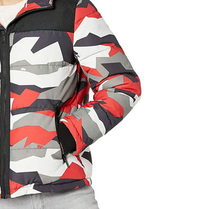 Blouson matelassé homme personnalisé, résistant à l'eau, écologique, léger, coupe-vent, à capuche, zippé, tricoté, uni, style streetwear - Product Image 4