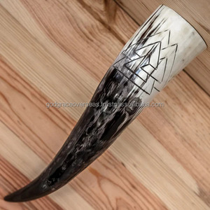 Support de corne à boire Viking authentique tasse en céramique de meilleure qualité pour café ou bière cadeau de mariage gravé personnalisé pour garçons d'honneur - Product Image 4