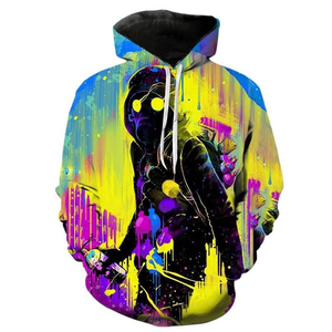 Sudadera con Capucha Larga sin Mangas con Estampado de Dibujos Animados, Impresión Digital por Sublimación Completa, Ropa Urbana Personalizada para Hombre, Transpirable - Product Image 5