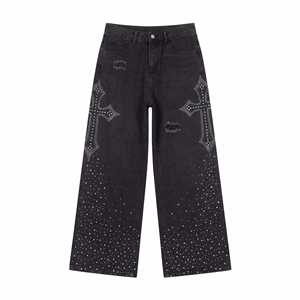 Proveedor de jeans de mezclilla con MOQ bajo, pantalones de mezclilla suaves de corte relajado para hombre al por mayor, servicio de etiqueta personalizada para marcas - Product Image 4