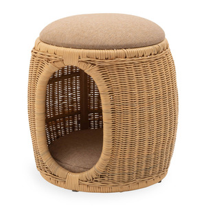 Casas ecológicas de ratán para mascotas, cesta de dormir en forma de lágrima para gatitos, cueva para gatos de exterior e interior. - Product Image 5