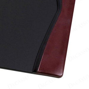 Burgundy Leather with Black Trim <b>Desk</b> <b>Pad</b> Executive <b>Desk</b> Surface Protector Luxury Leather Blotter for Writing Leather Blotters - Product Image 2