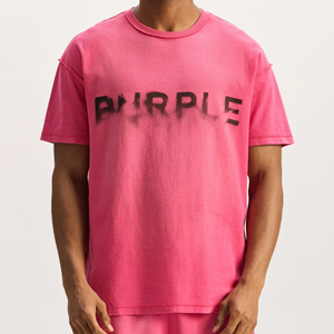 Nouveau T-shirt de marque violet 2026, coupe ajustée, col rond, manches courtes, style uni de luxe, collection Haze Tee - Product Image 2