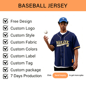 Camiseta de Béisbol para Hombre, 100% Poliéster, Absorbente de Humedad, Transpirable, de Secado Rápido, Uniforme Personalizado con Bolsillos - Product Image 4