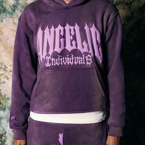 Conjunto Deportivo de Invierno para Hombre, Color Morado, Estampado, 100% Algodón, Sudadera con Capucha y Pantalones, Dos Piezas, Ropa Deportiva Informal de Moda Urbana - Product Image 2