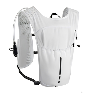 Gilet de trail running ultra-marathon léger et respirant avec poches réglables pour bouteilles souples et poches pour bouteilles d'eau, en polyester imprimé - Product Image 2