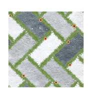 Carreaux de sol en porcelaine 3D rustiques antidérapants KC Spanish, design gazon, finition mate, pour usage extérieur, texture performante