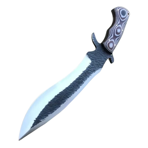 Couteau de chasse artisanal en acier carbone, lame fixe, pointe tombante, manche en micarta, qualité industrielle, couteau de survie - Product Image 3