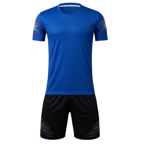 Conjunto de Uniforme de Fútbol con Degradado Vibrante, 100% Poliéster, Corte Automatizado, Cuello Redondo, Manga Corta y Pantalones Cortos con Cordón - Product Image 5