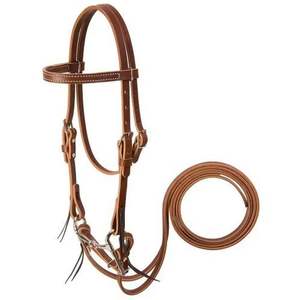 Bridon de selle western avec arceau en cuir et bois et boucle de protection pour le confort du cheval - Product Image 2