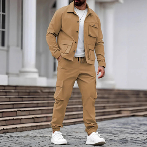 Ensemble T-shirt et short pour homme, imprimé numérique, col rond, manches courtes, tricoté, coupe décontractée, 320g, logo frontal, respirant - Product Image 5