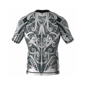 Rash Guard personalizado de alta calidad, de secado rápido, transpirable, de manga larga, para gimnasio, hecho de poliéster y spandex, para hombre. - Product Image 2