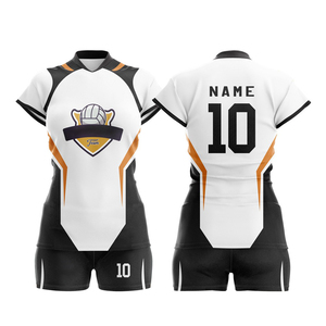 Custom Sublimation Moisture-Wicking Volleyball Uniform Wholesale Quick Dry Short Sleeve College Team Polyester - Product Image 6