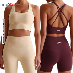 Sujetador deportivo de cuello cuadrado de alta sujeción con espalda cruzada para yoga y fitness, con logo personalizado, push-up, tops de gimnasio para mujer - ¡Gran oferta! - Product Image 1