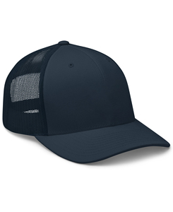 Unisex <b>Navy</b> Blue 6-Panel Trucker Cap Mesh Fabric Adjustable Back Waterproof Casual Solid Pattern Spring Summer <b>Hat</b> 2026 Sale - Product Image 1