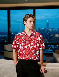 Summer Floral Vintage Twill Stand Collar Buttons Retro Style <b>Beach</b> <b>Shirt</b> <b>for</b> <b>Men</b> - Product Image 5