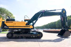 Excavadora de cadenas negra HX375L de 37.8 toneladas con motor, control PLC y alta potencia de excavación, equipo de construcción, suministro de fábrica - Product Image 1