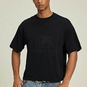 Custom Logo 300 GSM 100% Cotton Boxy Fit Crop Plus Size Men's T-Shirts Oversized High Quality <b>Hip</b> - Product Image 3