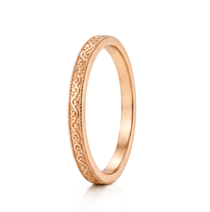 Bague en or massif 10K 14K 18K élégante et tendance, style rétro vintage, motif chèvrefeuille, pour anniversaire ou promesse, vente en gros - Product Image 2
