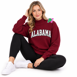 เสื้อสเวตเชิ้ตคอเต่า Alabama ปักอักษรแบบกำหนดเอง เสื้อสเวตเชิ้ตคอเต่าคุณภาพสูง ปักลายแบบกำหนดเอง - Product Image 5