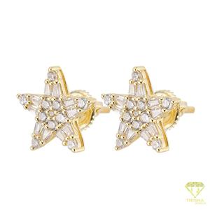 Boucles d'oreilles en forme d'étoile en moissanite, en argent sterling 925, bijoux de luxe étincelants, cadeau pour femme - Product Image 3