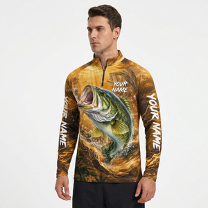 Camisas de Pesca para Hombre CHARR INDUSTRIES al por Mayor, con Logotipo Personalizado, 100% Poliéster, Impermeables, Transpirables, UPF 50, con Cierre, Color Sólido - Product Image 3