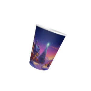 Vaso de Papel Desechable Personalizable de 8 oz, Reciclable, de Grado Alimenticio, con Revestimiento de PE de Pared Simple, con Impresión de Marca - Product Image 1