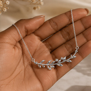 สร้อยคอจี้เพชรพลอยลายดอกไม้สุดอินเทรนด์สำหรับผู้หญิง - Product Image 1