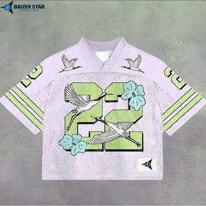 Maillot de football américain Daizen Star pour homme, col en V, manches courtes, impression sublimée, numéro 97, respirant, 100% polyester élastique - Product Image 4