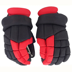 Guantes de Hockey sobre Hielo Negros y Rojos con Cierre de Velcro, Aislamiento Térmico de Poliéster, Unisex, para Deportes de Invierno, Último Diseño - Product Image 1