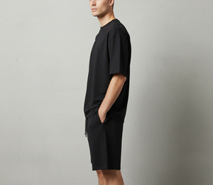 2026 Summer Oversized Men's short <b>set</b> Drop Shoulder O-Neck Short Sleeve Baggy Fit 100% Cotton Plus Size man 2 piece <b>set</b> - Product Image 2