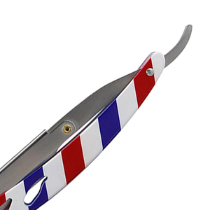 Rasoir de barbier professionnel en acier inoxydable, rasoir de sécurité droit pour le visage, épilateur avec 10 lames - Product Image 6