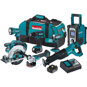 18V Cordless Power <b>Tool</b> Combo <b>Kit</b> 7 Piece Heavy Duty Lithium Ion Set - Product Image 2