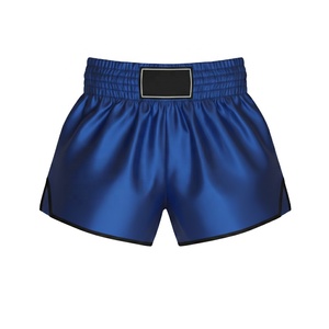 Customized Plus Size MUAY Thai Kick Boxing Shorts High Street Style Solid Pattern Breathable 220g <b>Polyester</b> Blended Satin Short - Product Image 1
