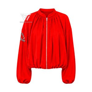 กรีกเดลต้า |   ซิกมา |   ธีต้า |   เสื้อเชิ้ตผู้หญิง DST Sorority ปักลาย ตกแต่งจีบ ทรงโอเวอร์ไซส์ แขนพอง - Product Image 1