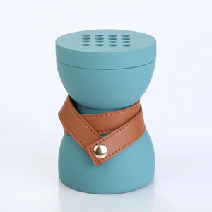 Support de brûleur à bakhoor HeritageAura, support d'encens luxueux en bois et cuir fait main avec des motifs arabes multicolores vibrants - Product Image 3
