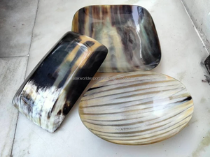 Assiette de service en corne de vache naturelle Plateau en corne fait à la main pour les collations Fruits Vaisselle en corne unique pour la maison et les cadeaux par FWE - Product Image 6