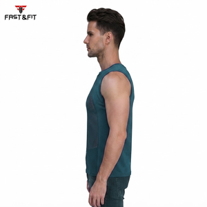 Wholesale Price New Arrivals Factory Price Breathable Plain Dyed Men Sports Mesh Sleeveless Mesh <b>Singlets</b> for Men - Product Image 3